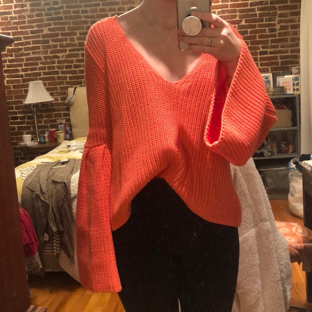 Free people flared sleeve sweater